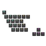 HK GAMING Rubber Backlit Doublesht Keycap Set | OEM Profile for Mechanical Keyboard (23 Keys, Black Ink)