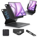 ESR iPad Air 13 Inch Case Keyboard (M3/M2, 2025/2024), Easy-Set Magnetic Stand, Portrait/Landscape Mode, Removable Case with Multi-Touch Trackpad, Rebound 360 Series, Black