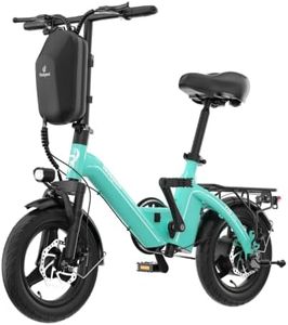 Bodywel Electric Bicycle 400W Motor, 14" Mini E-Bike 20MPH & 15-25Miles Long Range, 360wh Battery, Foldable Commuter Electric Bike UL Certified Ebike with Dual Disc Brake, Bike with Bag & Rear Rack