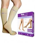 Vein Care Compression Stockings Below Knee for Varicose Veins, Cotton, 20-30 mmHg, Class 2 Compression, Pair (XL)