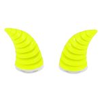 Motoforti 2pcs Threaded Car Motorcycle Helmet Bull Horn Style Decoration Green