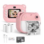 Camlet Instant Print Camera 48MP | Photo & Video, Creative Game for Kids Mini LED Digital 1080P HD Display | Long Lasting Battery Life, Ideal Gift for Birthday, Boys & Girls (8 GB SD Card + 4 Rolls)