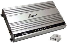 Lanzar Amplifier Monoblock Car Audio - Mono Amplifier, 6,000 Watt, 1 Ohm, MOSFET, Gold Plated RCA Input, Low Pass Filter, Subsonic Filter, Remote Bass Control, Amplifier for Car Speakers - OPTI6000D