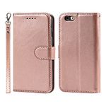 SunYoo for iPhone 6S Case with Cards Holder,étui Coque Pour iPhone 6 Leather Case with Wrist Strap,PU Leather Wallet Case Magnetic Flip Cover Bag Coque étui portefeuille Pour iPhone 6S 6 Pink