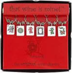 Wine Things 6-Piece Wine Glass Markers Wine Glass Charms Wine Glass Tags for Stem Glasses Wine Tasting Party, Wine Charm (American Mah Jongg)