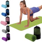 Oaygat Yoga Mat Towel Sweat Absorbent Non-slip Yoga Mat Blanket 24" x72" Quick-drying Yoga Mat Towel Hot Mat Cloth Breathable Yoga Mat Towel with Mesh Carrying Bag Hot Yoga Towel for Bikram, Pilates