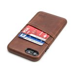 Dockem iPhone SE 3 (2022), iPhone SE 2020, iPhone 8/7 Wallet Card Case: Synthetic Leather with 2 Card Holder Slots [Exec Brown]