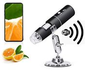 Wireless WiFi Portable Digital Endoscope Microscope for Camera Digital Inspection Android/iOS System Mobile Phone, LED Magnification Magnifier with Metal Stand Microscope/Dermascope/Endoscope