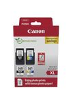 Canon Ink & Paper Multipack - PG-560XL/CL-561XL Genuine Printer Ink Cartridges 2 Pack (1 x Black XL, 1 x Colour XL) & 4x6 Photo Paper (50 x Sheets) - Compatible with PIXMA TS series