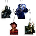 GTOTd Horror Movie Air Freshener Pendant (4Pack Black Ice Scent). Gifts Merch Horror Car Supplies Accessories for Car Hanging Rearview Mirror Pendant Supplies Decor Interior