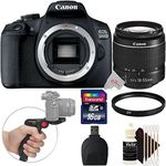 EOS 2000D / Rebel T7 DSLR 24.1MP Import Model Camera + EF-S 18-55mm III Lens + Extended Accessory Kit