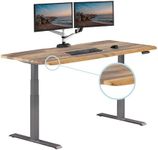 Vari ComfortEdge Electric Height Adjustable Standing Desk - 72x30 Varidesk Sit-Stand Desk for Home Office, Sloped Ergonomic Front Edge, Stable T-Style Legs, Easy Assembly - Reclaimed Wood - 2 Packages