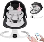 Baby Swings for Infants to Toddler Electric Baby Swing with 5-Speed 3-Seat Positions 5-Point Carabiner,with Bluetooth Music 10-Preset Melodies, Indoor and Outdoor use (Black)