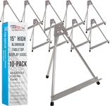 US Art Supply Aluminum Tabletop Easel Tri-Pod Display Table Top Design with Rubber Feet 10-Easels (Large - NO Arms) by US Art Supply
