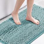 H.VERSAILTEX Microfiber Bath Rugs Chenille Floor Mat Ultra Soft Washable Bathroom Dry Fast Water Absorbent Bedroom Area Rugs, 24 x 42 - Inch, Aqua Haze