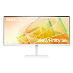 SAMSUNG 34” ViewFinity S6 S65TC Series Ultra WQHD White Curved Monitor, 100Hz, Ergonomic design, Intelligent Eye Care- (LS34C650TANXGO) [Canada Version]