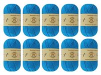 10-Pack of Yonkey Monkey Fingering Weight Yarn - 70% Rayon derived from Bamboo, 30% Cotton - Softest Quality for Crocheting and Knitting - Imported