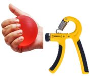 PRO365 Physio Gel Ball, Exercise Ball with Adjustable Hand Gripper for Effective Hand, Finger and Forearm Workout for Stress Relief and Dexterity