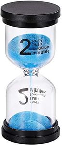 Sand Timer 2 Minute Hourglass Timer： Colorful Sand Clock 2 Minute, Small Blue Sand Watch 2 Minute, Plastic Hour Glass Sandglass Timer for Kids, Games, Decorative, Classroom, Kitchen, Toothbrush Timer…