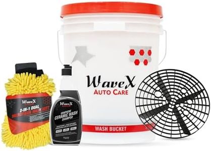 Wavex Ceramic Coating for Car Maintenance Kit | Consist of The Wavex (20L) Wash Bucket | Grit Guard | Dual-Sided Car Wash Mitt and Graphene Ceramic Wash Shampoo 650ml