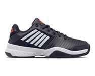 K-Swiss Men's Court Express Tennis Shoe, Jet Black/White/Spicy Orange, 10 UK