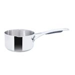 Meyer Select Nickel Free Stainless Steel Open Milkpan | Tea pot| Milk Pot | Small Milk Pan with triply Base | Chai Pan | Mill pan for Cooking | Gas and Induction Compatible, 14cm/ 0.9 Liters, Silver