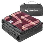 DUKUSEEK Hooded Outdoor Blanket,79" x 59" Waterproof Camping Blanket, Quilted, Thick Fleece, Warm, Windproof, Sand Proo for Stadium, Picnic