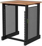 GEARit 12U Audio Rack With Flat Top for 19" Studio Gear, AV Equipment, Server Racks and More - Metal Construction, Oak Desktop Finish