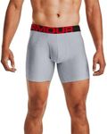 Under Armour Men's Tech 6-inch Boxerjock 2-Pack, Mod Gray Light Heather (011)/Jet Gray Light Heather, Medium