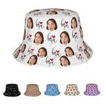 Naispanda Personalized Bucket Hat with Photo for Men Women,Summer Travel Beach Sun Hat, Unisex Packable Custom Fisherman Fishing Cap for Outdoor Hiking Traveling