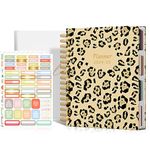 Artake Planner 2024-2025 Daily Weekly and Monthly Planner Spiral Bound 8"×10", Jan.2024–Jun.2025, Hardcover Calendar Book 2024 Day Planner with Stickers, Gift Box & 18 Month Dividers, Leopard