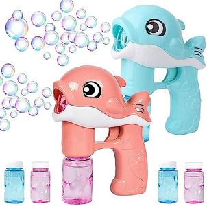 Pistolet à Bulles Enfant, 2 Pièces Machine a Bulle, Machine à Bulles Savon Automatique, Pistolet a bulle de Savon, Machine à Bulles Automatique, pour Les Fêtes d'anniversaire, Halloween, Mariages (M1)