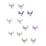 Kairangi Hair Clips for Girls Kids Hair Accessories for Girls Hair Claw Clips for Girls Kids Multicolor Glittering Butterfly Claw Clip 12 Pcs Mini Hair Claw Clips for Girls Kids Clutchers for Hair