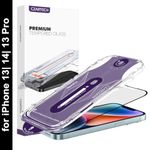 Czartech [MATTE Auto Align Quick Fix Matte Tempered Glass Screen Protector for iPhone 13 | iPhone 14 | iPhone 13 Pro Full Screen Coverage 9H Glass with Easy Installation Kit