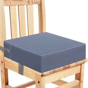 Toddler Booster Seat for Dining Table, PU Waterproof Strong Support Portable Booster Chair for Toddlers Eating, Easy Cleaning Booster Seat Cushion Detachable with Fix Straps(Larger, 14.2*12.6*3.6in)