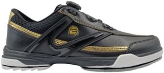 ELITE Alien Men's Bowling Shoes Right Hand Only High Performance Includes Interchangeable Slide Soles and Heels (Black/Gold, US Footwear Size System, Adult, Men, Numeric, Medium, 10.5)