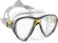 Cressi Big Eyes Evolution Crystal Mask - Revolutionary Adult Diving and Snorkeling Mask High Quality Crystal Silicone, Transparent/Yellow, One Size