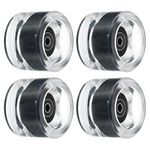 PATIKIL 70mm 78A Longboard Wheels with Black ABEC-9 Bearings, 4 Pack Soft Cruiser Wheels Street Wheels for Skateboards Skateboard Wheel PU, Clear Black