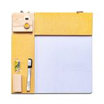 IVEI Combination Board - Pin Board and White Board Combo - Dry Erase Board - Bulletin Board - Dual White Board & Pin Board for Kids Study Room, Office, School, Home with Handcrafted Camera - Yellow