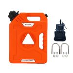 Tucool Racing 3L Portable Fuel Drum Canister Gasoline Container Reserve Plastic Petrol Tank Diesel Storage Can Fit for Motorcycle SUV ATV Cars Boat Offroad (3L Orange Tank with Bracket)
