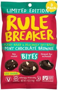 Rule Breaker Vegan & Gluten-Free Cookies | Mint Chocolate Brownie Bites |Plant-Based, Dairy, Nut, Soy, Allergen Free, Kosher | Soft-Baked School Snacks for Kids and Adults (Pack of 3)