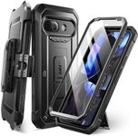 SUPCASE for Google Pixel 9A Case with Screen Protector (Unicorn Beetle Pro), [Built-in Stand & Belt-Clip] [Military-Grade Protection] Full Body Phone Case for Pixel 9A 2025, Black