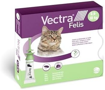 Vectra Felis Antiparasitaire pour Chats, 3 pipettes Anti-puces en Solution Spot-on pour Chatons et Chats Adultes, Traitement et prévention des puces Chat