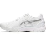 ASICS Women's GEL-RESOLUTION 8 Tennis Shoes, 9H, White/Pure Silver