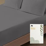 Mayfair Linen Luxuriously Soft Deep Pocket Queen Fitted Sheet - 100% Egyptian Cotton, 600 Thread Count Queen Size 1 Fitted Sheet Only with Head & Foot Tags, Sateen Weave, Cooling Sheet (Dark Grey)