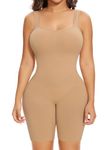 SHAPERIN Women Shapewear Bodysuit Tummy Control Full Body Shaper Thigh Slimmer Seamless Slimming Bodysuit Tank Top, Beige, S