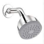 Johnson Dew Single Flow Round Overhead Shower without Shower Arm| ABS Material |Rotating head Overhead Shower|Single-Flow Setting |Anti-Corrosion | Easy-Clean | 1 Year Warranty (S0816CAMZ- Chrome)