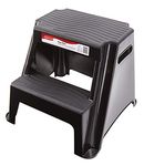 Rubbermaid RM-P2 2-Step Molded Plastic Stool with Non-Slip Step Treads, 300-Pound Capacity, Black Finish by Rubbermaid