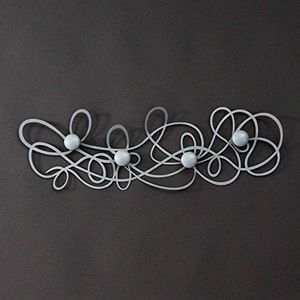 Arti & Mestieri Doodle - Appendiabiti di Design 100% Made in Italy - in Ferro, 77 x 25 cm - Alluminio