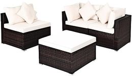COSTWAY 4-Piece Garden Rattan Furni